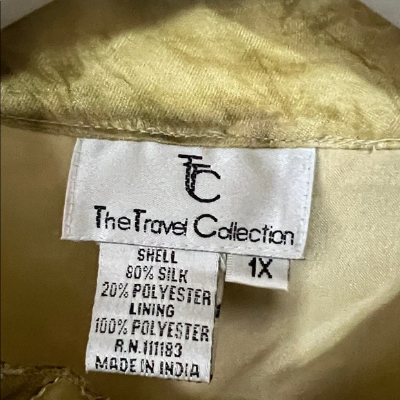 THE TRAVEL COLLECTION silk Embroidered button up Floral JACKET. 1X - Picture 4 of 6